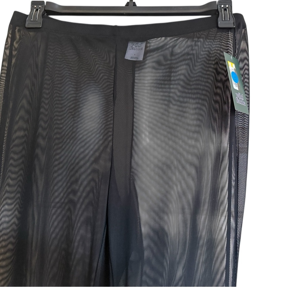 Black Sheer coverup pants size L - Picture 2 of 4